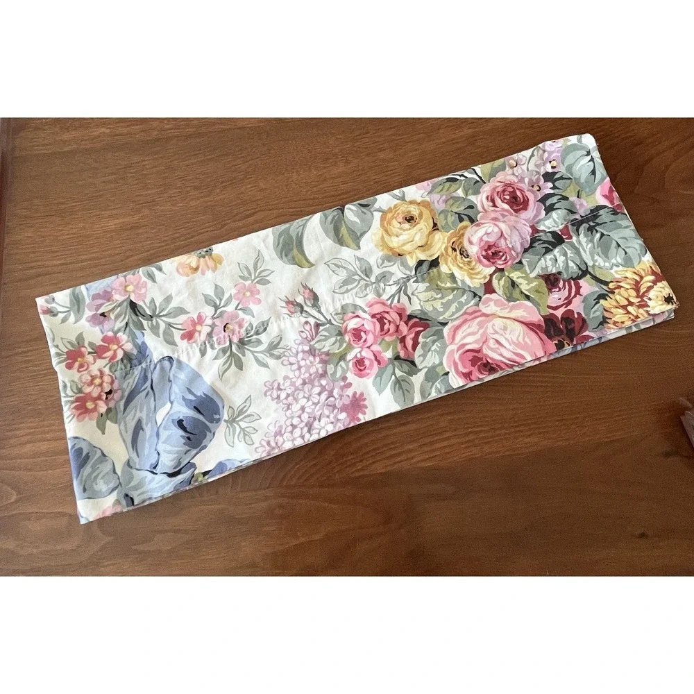 Vtg Ralph Lauren 1 ALLISON Floral STANDARD Pillowcase & Homemade Bolster *READ*